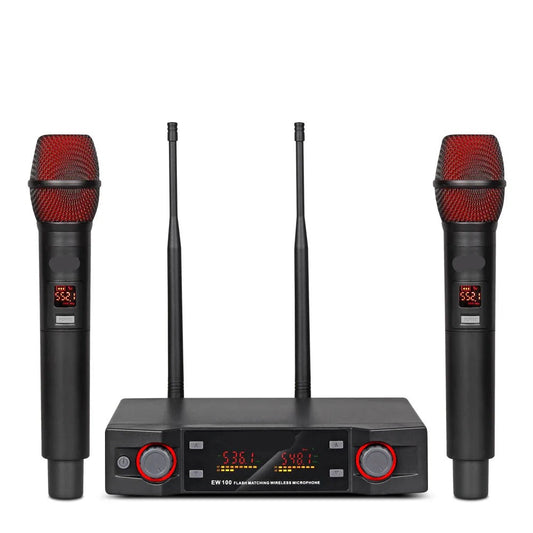 Wireless Speakers, EW100 UHF Karaoke Handheld, Adjustable Frequency, Black, N/A