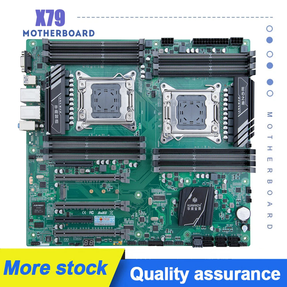 Workstation, X79 Motherboard Intel 16D Dual CPU LGA 2011 REG ECC DDR3 1866MHz, VGA, E-ATX, SATA3, USB3.0