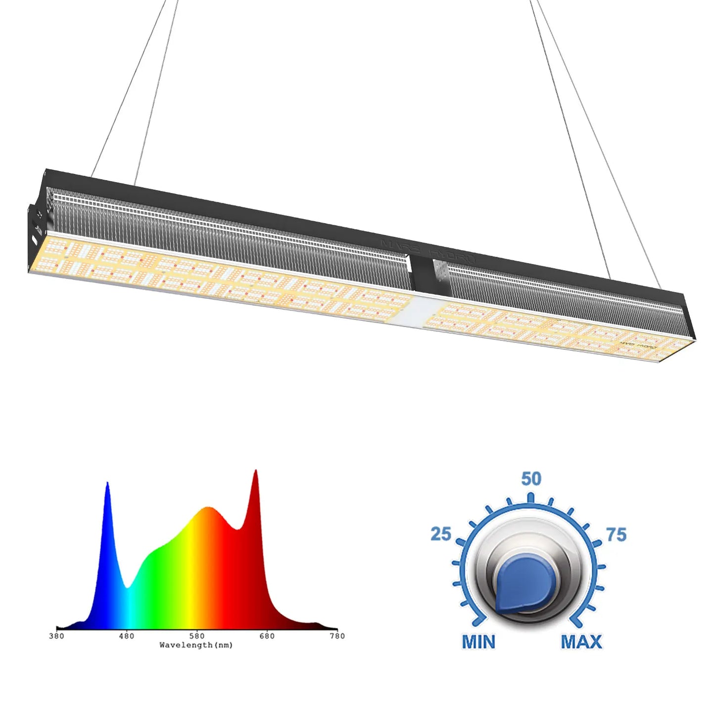 Work Lamp, 1000W, 2376 LED, 6500K, Dimmable, For Plants Growth, White