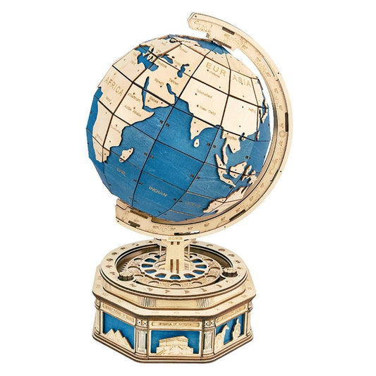 3D Puzzle, Wood, 567pcs, Rotatable, The Globe, Brown