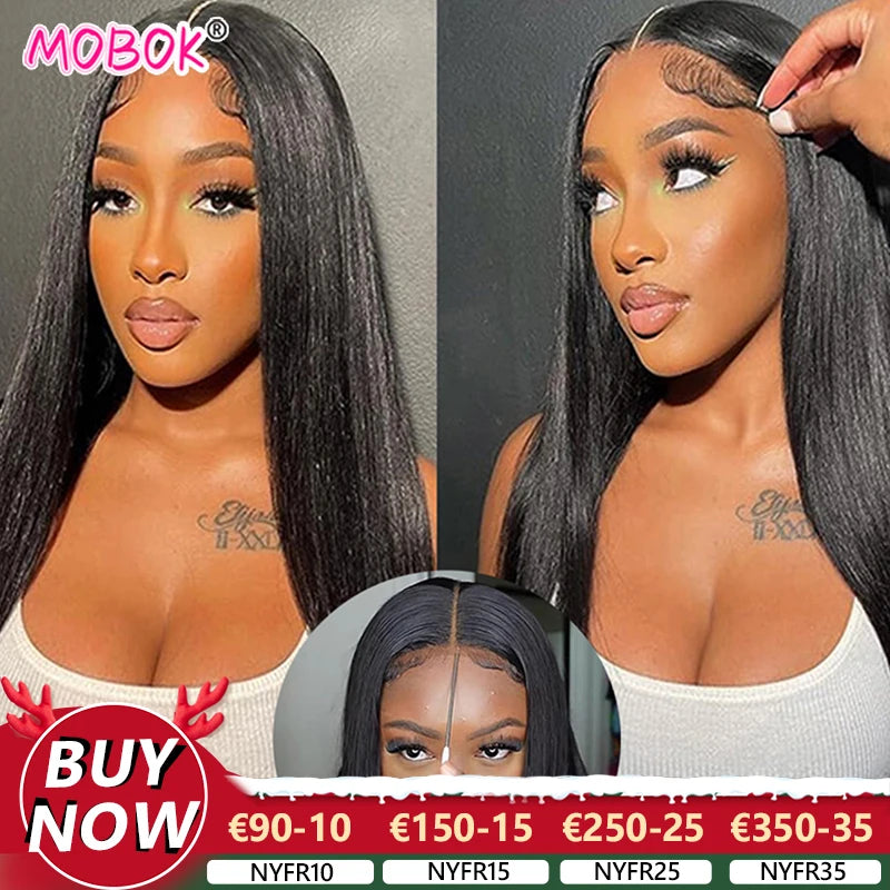 Wig, 5x5 Straight, 180 density, 91 cm, Human Hair, Black