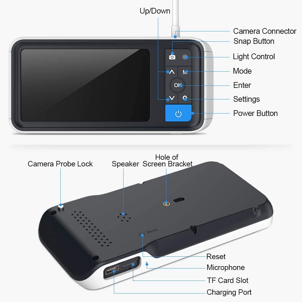 3.9mm Ear Camera,6 LED,4.5" Screen,MS450,CE,Photo/Video,Ear Wax Removal