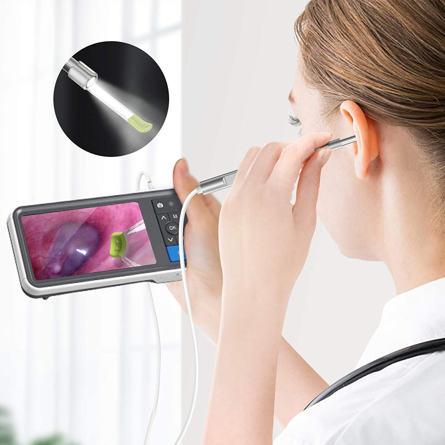 3.9mm Ear Camera,6 LED,4.5" Screen,MS450,CE,Photo/Video,Ear Wax Removal