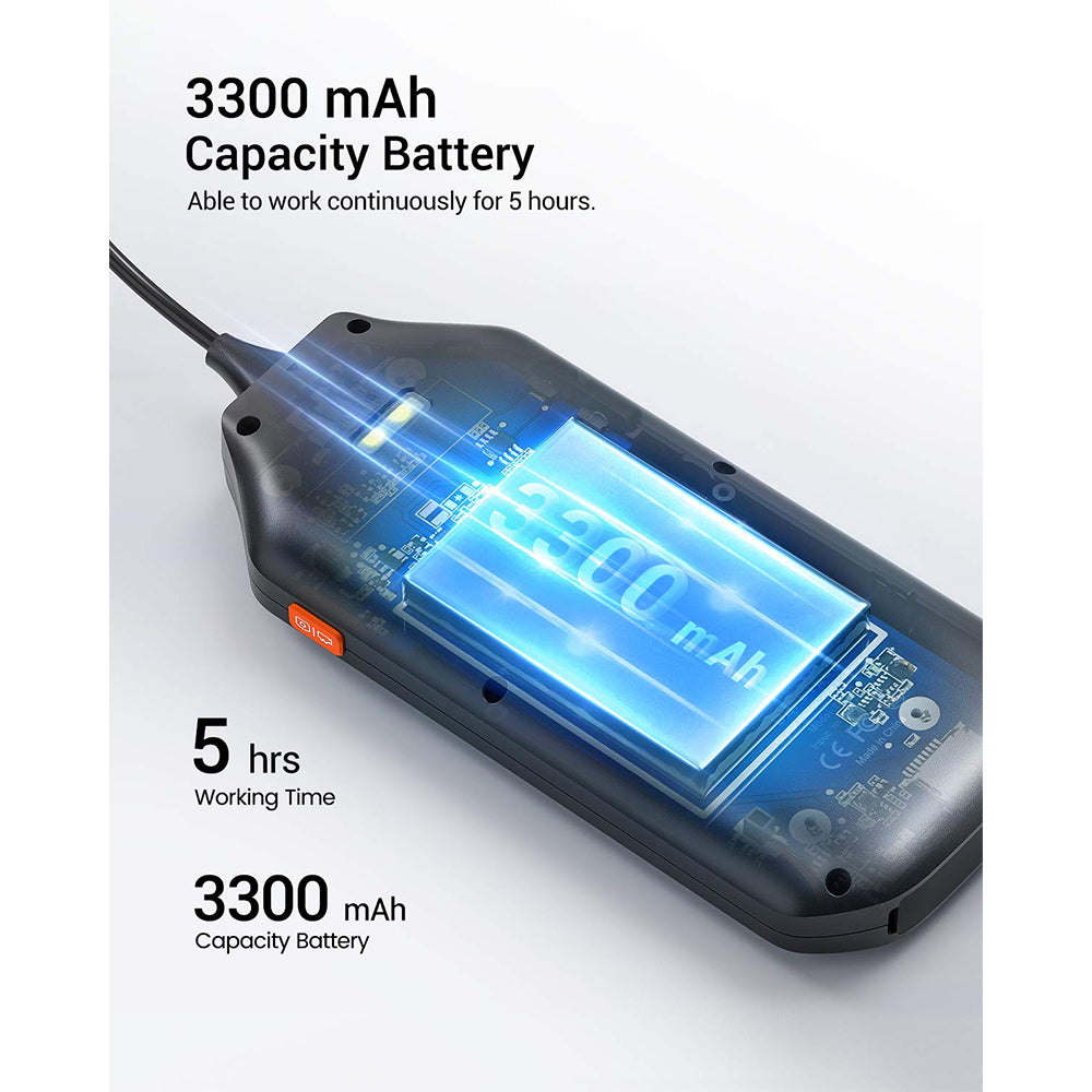 2MP Dual Lens Endoscope Camera, 8mm Borecam, 1920*1080P, IP67, 6 LED, 5M Cable, 3300mAh, 3-8CM Focus