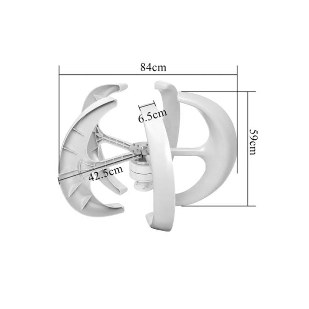 Windturbine - Verticale windmolen - Elektrische stroomgenerator - 24V - 1000w - 5 bladen - met MPPT Hybride Controller